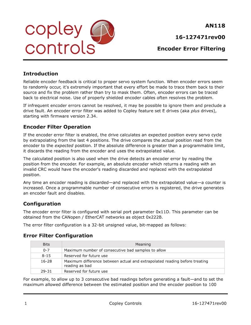 Encoder Error Filtering Document